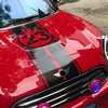 Custom BMW Mini Hood Bumper Engine Stripes Sticker Decal- Cooper Countryman Clubman Numbers and Name Customization