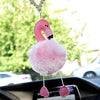 Flamingo Mirror Charm Car Rear View Mirror Pendant Ornament