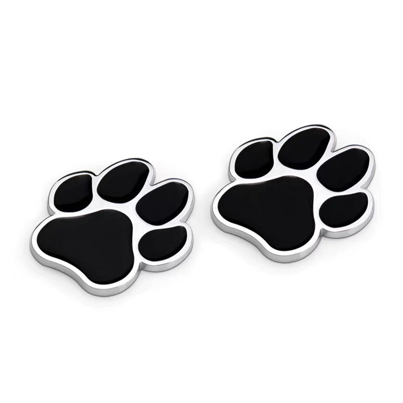 3D Chrome Metal Cat Paw Dog Paw Bear Paw Car Decal Bumper Sticker