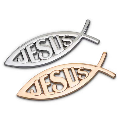JESUS Fish 3D metal Chrome Emblem Badge Decal Bumper Sticker