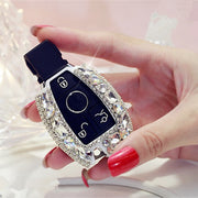Silver Bling E Class C Class Mercedes Benz Crystal Car Key Holder with Rhinestones