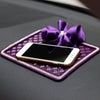 Purple Car Dashboard Anti-slippery Mat Mobile Phone Holder with Chiffon Flower