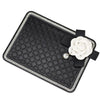 Car Dashboard Anti-slippery Mat Mobile Phone Holder with Rhinestones and black/White Camellia