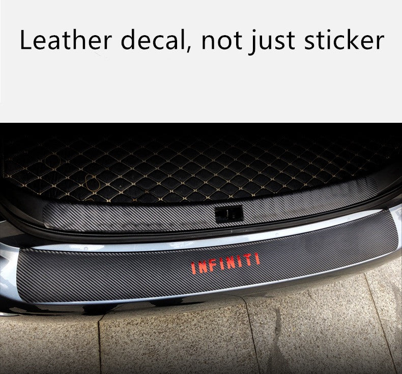 Q50s Sticker Infiniti Q50 Rear Bumper Protection Carbon Fiber Leather Sticker Decal