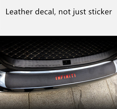 Infiniti Q50 Rear Bumper Protection Carbon Fiber Leather Sticker Decal