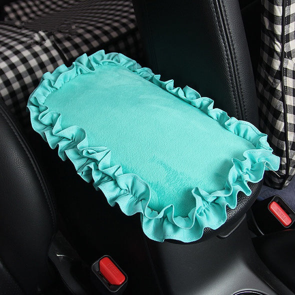 Turquoise Velvet Car Center Console Cover Armrest Pad