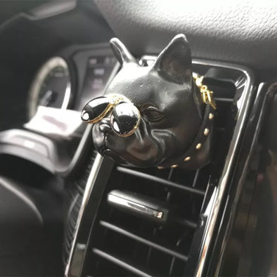 Black French Bulldog  Frenchie Dog Car Air Vent Bling Decoration with Air Freshener DIY clip Super Cool