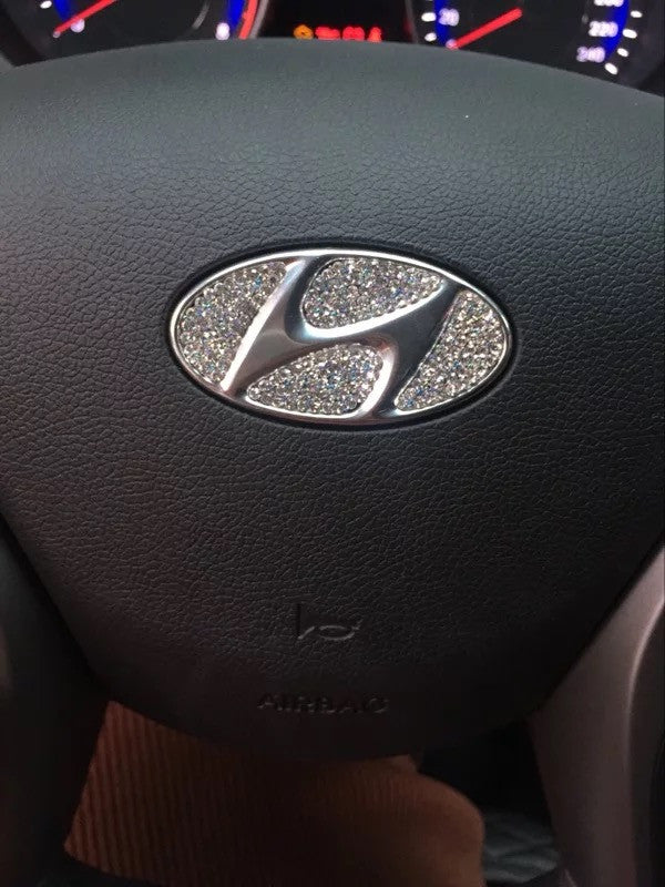 Hyundai Bling Steering Wheel LOGO Sticker Decal – Carsoda