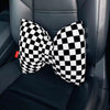Checkers Bow Shaped Car Seat Headrest Pillow