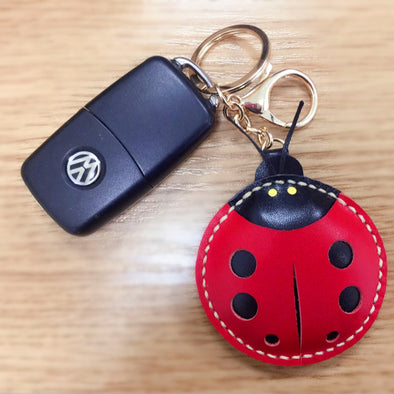 VW Beetles Ladybug Keychain leather charm pendant Ornament 