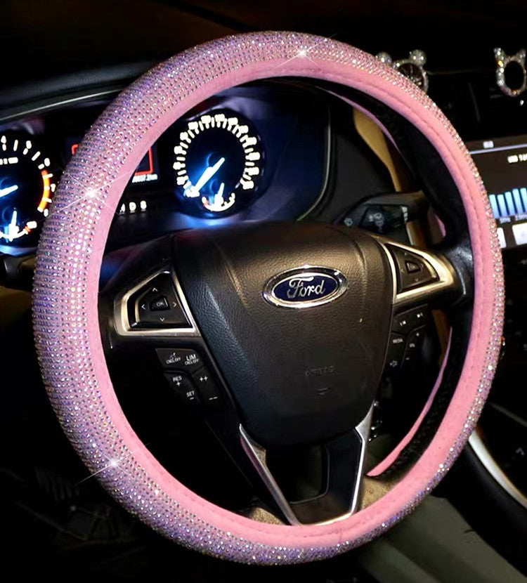 Pink Bedazzled Bling Sparkle Steering Wheel Cover Round/D shaped – Carsoda