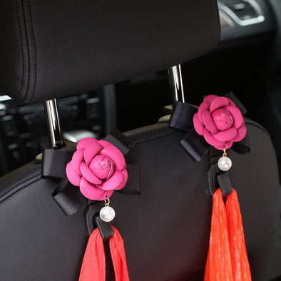 Car Seat Hooks for Girls with Camellia