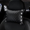 Black Quilted Leather Headrest with Bling Rhinestones
