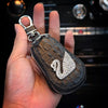 Leather Car Key Case with Bling Swan