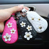Leather Key Pouch with Daisy