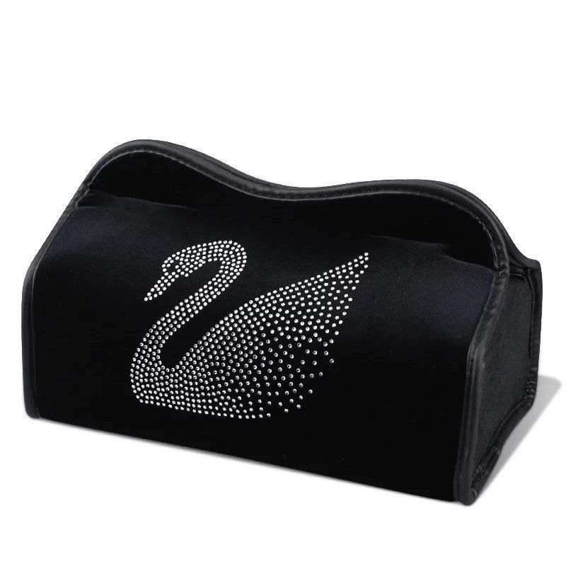 Car Tissue Holder with Bling Swan
