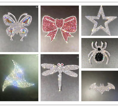 Bling Sticker Decal Butterfly, Star, Bow, Spider, Dragonfly and bat for DIY decals