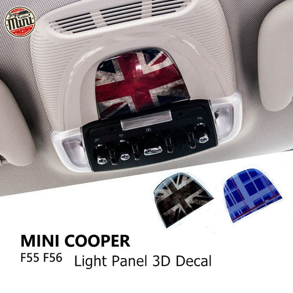 MINI cooper Interior Light Panel 3D PU sticker Union Jack Checker F55 F56 F54