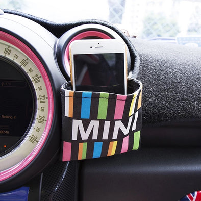 Rainbow Car Vent Cell Phone Holder Sunglasses Pouch Bag for Mini cooper