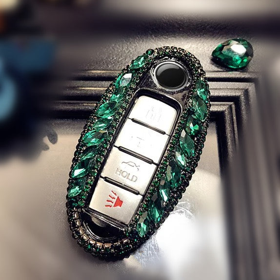 Infiniti/Nissan Emerald Bling Four/Five keys Car Key Holder with Rhine