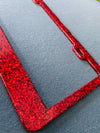 Red Holographic, Sparkle Glitter License Plate Frame Designed by Virginia Thomas