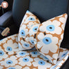 Scandinavian design Floral Car Seat Cover Cushion Pad, Matching Seat belt cover, Headrest Pillow and Steering wheel cover