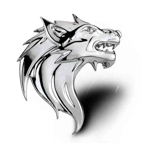 Wolf 3D metal Chrome Emblem Badge Decal Bumper Front Grille Sticker