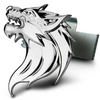 Wolf 3D metal Chrome Emblem Badge Decal Bumper Front Grille Sticker