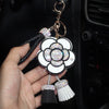 Bling Camellia Car Keychain Pendant - Universal