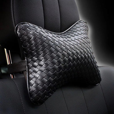 Bone Shaped Car Headrest Pillow with Braided Leather - Carsoda - 1