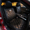 Black Leather Car Seat cover with Rhinestone bling Crown Five-pieces-set