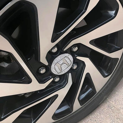 Bling HONDA LOGO Stickers for Tire wheel Center Caps Emblem Made w/ Rhinestone Crystals