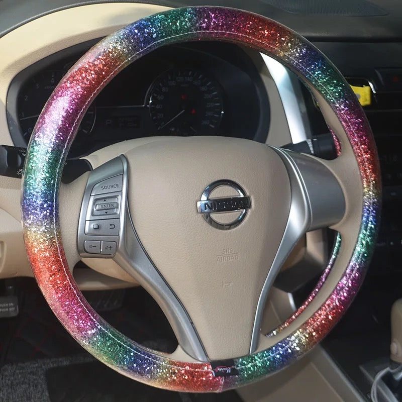 Designer Mouse Disney inspired Steering wheel cover Rainbow