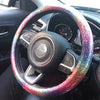 Multicolor Rainbow Color Bling Steering wheel cover (For both Round and D shaped)
