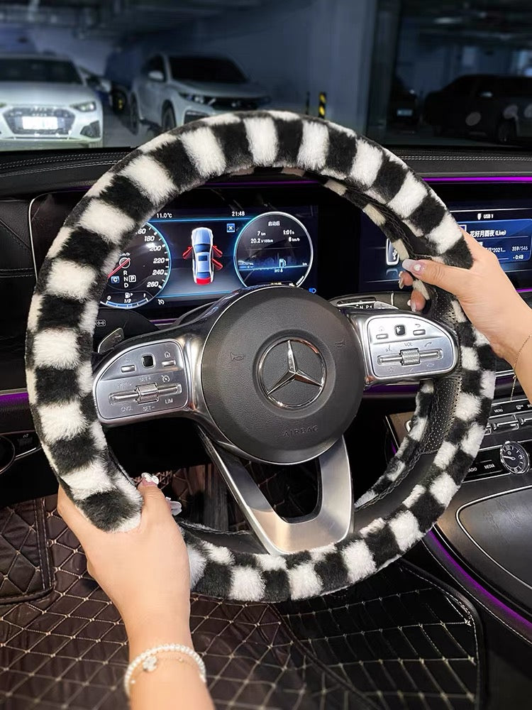 Checkers Mini cooper Steering wheel cover