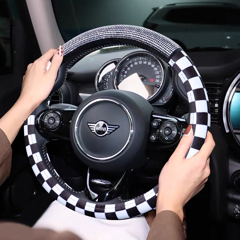 Checkers Mini cooper Steering wheel cover