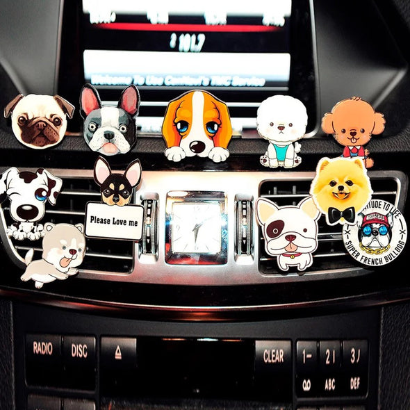 Dog Puppy Cute Pets Car Air Vent Bling Decoration with Air Freshener DIY clip - Carsoda - 1