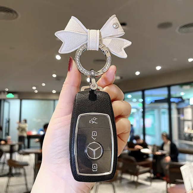 Mercedes Benz black key fob holder bow