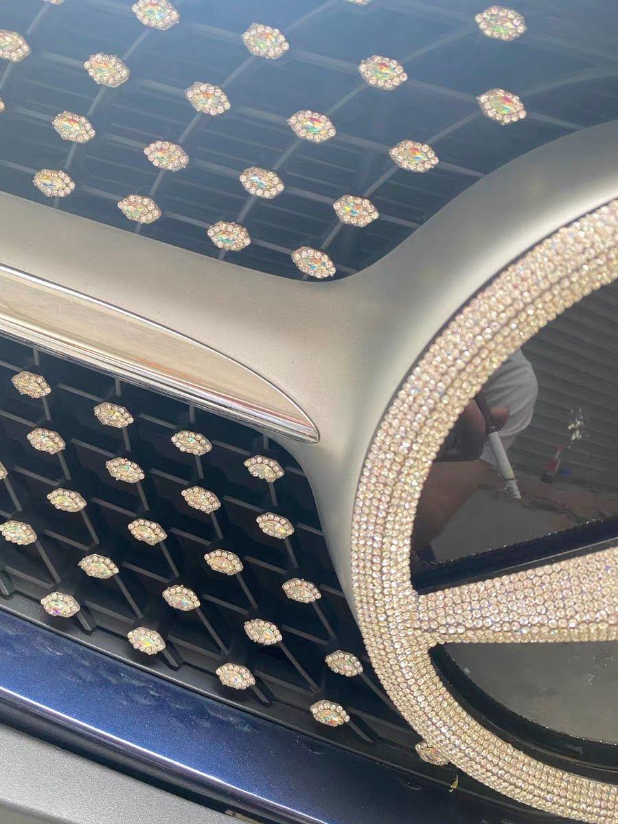 Bling Mercedes Benz LOGO Front Grille or Rear Trunk Emblem Decals