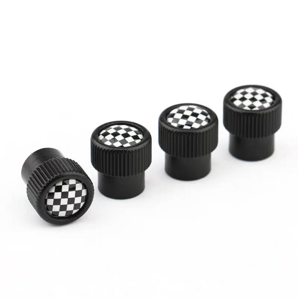 Mini Cooper Carbon Fiber Tire Valve Dust Caps Set of 4