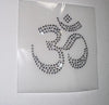 Set of 4 Silver Bling OM 2.5'' Height Bedazzled Rhinestones Iron On Hotfix Transfer DIY Decal Emblem Patch