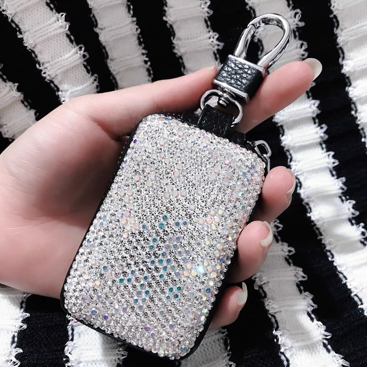 Silver Bling Universal Car Key Holder FOB Bag