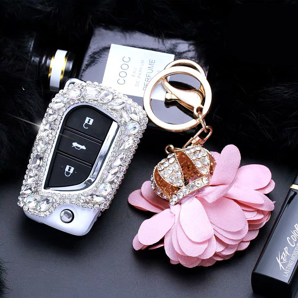 Silver Toyota Bling Car Key FOB case