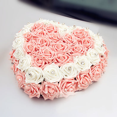 Wedding Car Decoration- Heart Shape Roses for Getaway Just Married - Carsoda - 1
