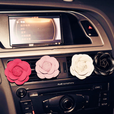 Camellia Flower Car Air Vent Bling Decoration with Air Freshener DIY c –  Carsoda