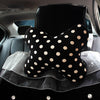 A Polka Dots Bone Shaped Car Headrest Pillow with Flower - Carsoda - 3