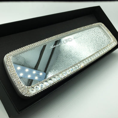 Bling Car Rearview Mirror Rhinestone crystal Cover Rear View – Carsoda