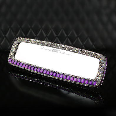 Purple Bling Car Rearview Mirror Rhinestone crystal Rear View Cover - Carsoda
