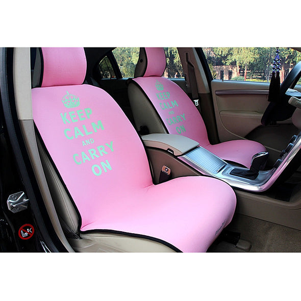 Pink car seat covers - Keep Calm and Carry On. - Carsoda