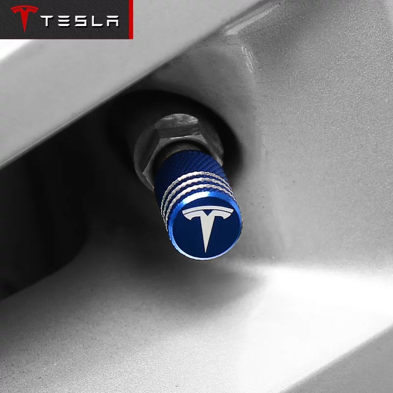 Tesla Carbon Fiber Wheel Tyre Valve Dust Caps Covers